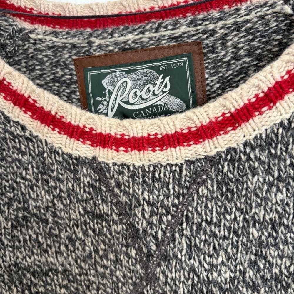 Roots Wool Blend Cabincore Knit Sweater - Medium - Picture 5 of 7